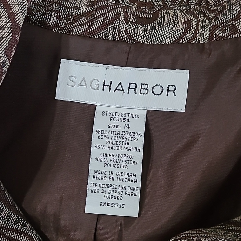 Sag Harbor brown paisley print jacket size 14 - Picture 3 of 6